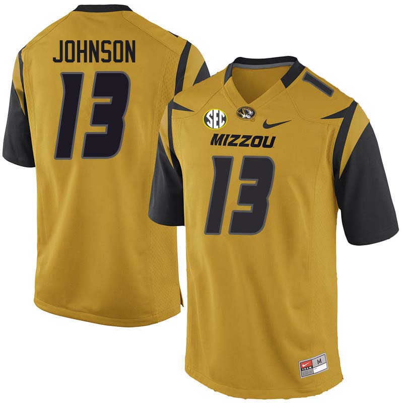 Men #13 Evan Johnson Missouri Tigers College Football Jerseys Sale-Yellow - Click Image to Close